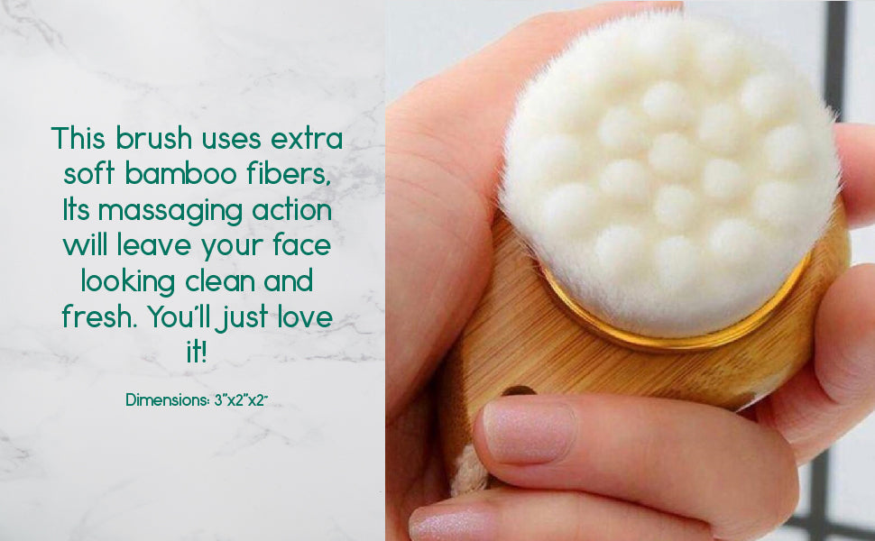 Facial Brush with Bamboo Handle-4