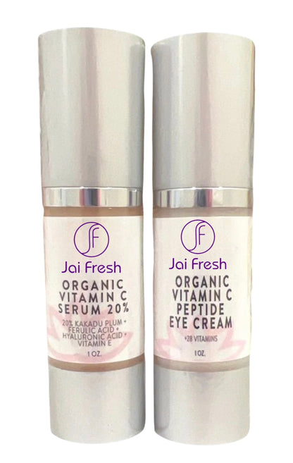 Let's Get Glowing! Organic Vitamin C Serum + Vitamin C Eye Cream