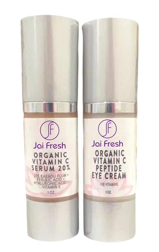 Let's Get Glowing! Organic Vitamin C Serum + Vitamin C Eye Cream