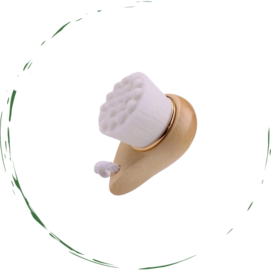 Facial Brush with Bamboo Handle-1