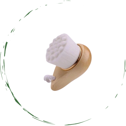 Facial Brush with Bamboo Handle-1